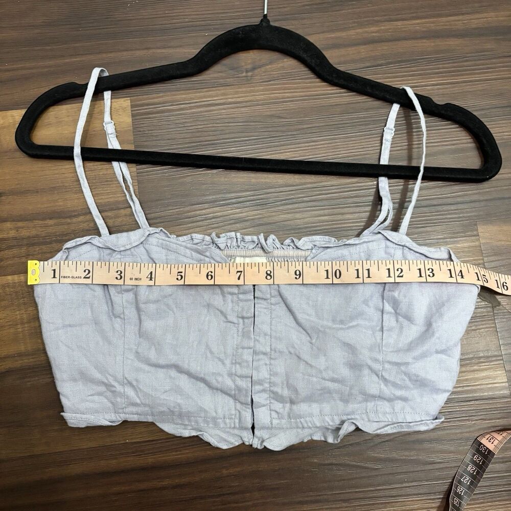 Wilfred Aritzia Sz Small Ohara Camisole Bustier Crop Top Linen Lilac Purple - Picture 7 of 8